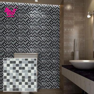 China Modern Bathroom Crystal Glass Mosaic Wall Backsplash Square 300x300mm Mixed Mosaic Tiles for sale