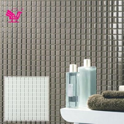 China Modern Cheap Price 300x300 Bathroom Mosaics Home Design Square White Glass Mosaic Wall Tile for sale