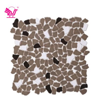 China Modern mixed color glazed porcelain tiles commercial non-slip square kitchen ceramic mosaic floor tile for sale