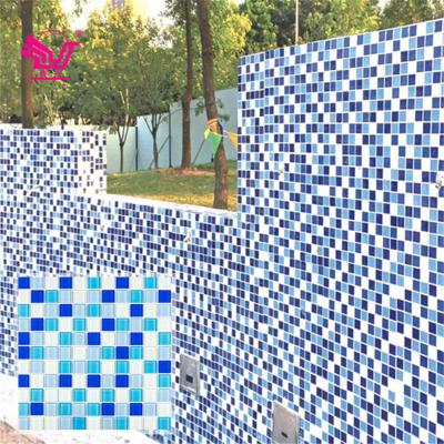 China China Manufacturer Glass Mosaic Tile Bath Backsplash Modern Glass Bead Wall Mosaic Tile for sale