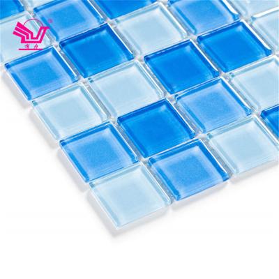 China New Modern Designed Glass Mosaic Tile Wall Swimming Pool Glass Mosaic Outer Glossy Mosaic Tile for sale