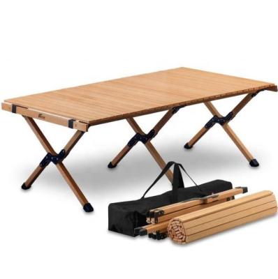 China Outdoor Solid Wood Egg Roll Picnic Dining Table for Easy Assembly and Cleaning for sale