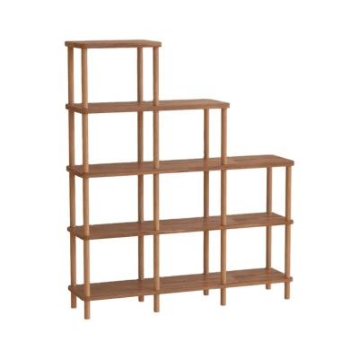 China Living Room Solid Wood Bookshelf Beech Wood Minimalist Wooden Bookcase with Shelves Foldable for sale