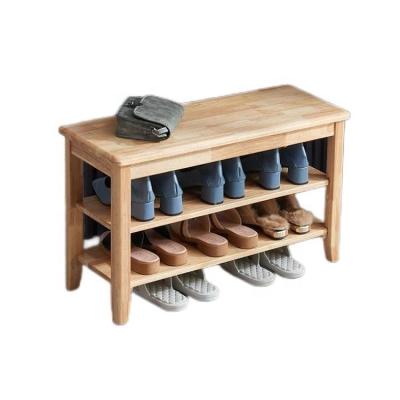 China NO Folded Shoe Storage Rack Simple Household Shoe Cabinet Made of Beech Wood for sale