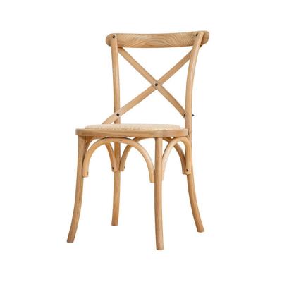 China Restaurant and Hotel Solid Wood Woven Cross Back Chair in Modern Nordic Style for Wedding for sale