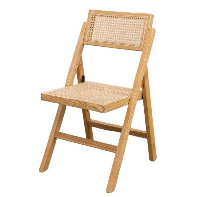 China Modern Wood Chair Natural Rattan Solid Wood Folding Chair For Events With And Mail Packing Y for sale