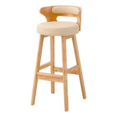 China Nordic Modern Simple Wood Bar High Chair Natural Solid Wood Stool within Leisure Facilities and High Stool for sale