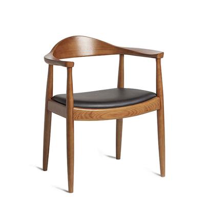 China Short Leg Nordic Restaurant Used Wood Imitated Teak Dining Chair with Vinyl Upholstery for sale