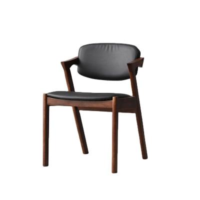 China Home Furniture Nordic Style Z Shaped Oak Wood Pu/ Fabric Upholstered Dining Chair with OEM Service Accepted General for sale