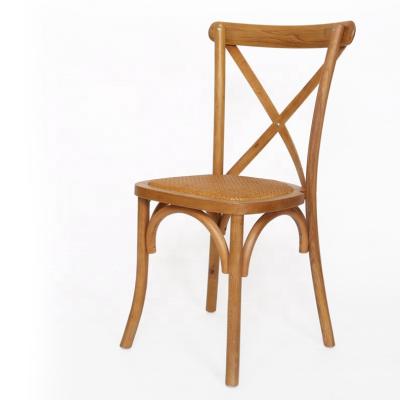 China Leisure Facilities Style Solid Wood Cross Back Wedding Chair for Leisure Chair Style for sale