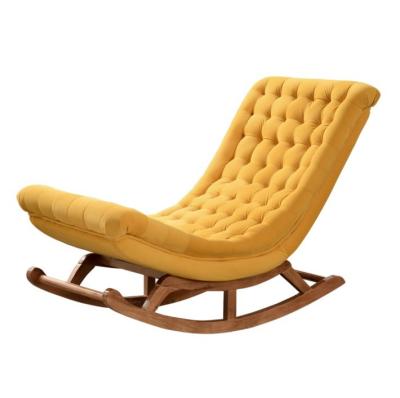 China Solid Wood European Style Rocking Chair with Upholstered Sofa Chair W60*D106*H76cm for sale