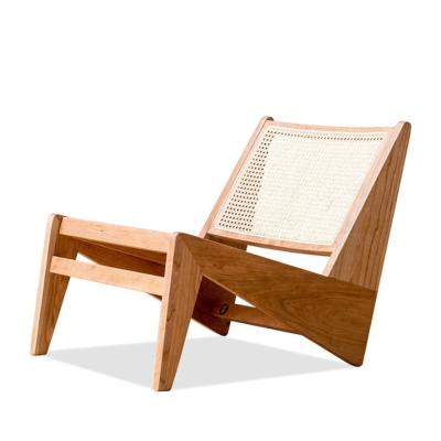 China Contemporary Design Home Furniture Woven Rattan Chair Solid Wood Chair for Leisure Spaces Contemporary Style for sale