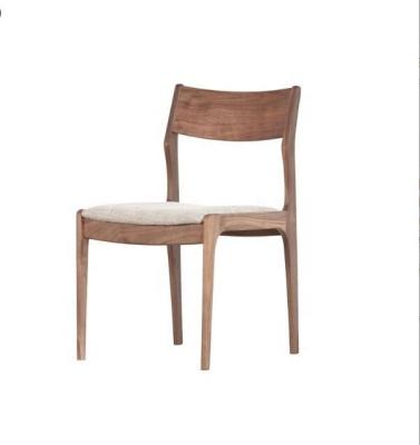 China Stackable Upholstered Dining Chair Nordic Solid Walnut Wood for Modern Coffee Shop and Restaurant Furniture for sale