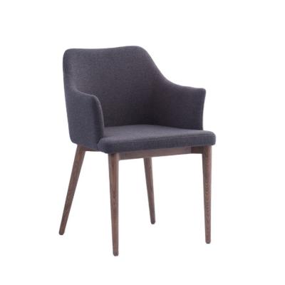 China Hotel Restaurant Dining Chair with Solid Ash Wood Frame and Upholstered Metal Fabric Foam Seat for sale