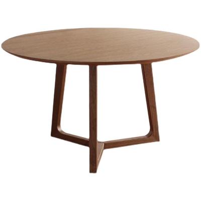 China Hotel European Modern Nordic Design Round Wood Table with Solid Rubber Wood and Oak Wood for sale