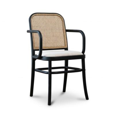 China Antique Design Wooden Rattan Back Dining Arm Chair for OEM/ODM and Leisure Chair Style for sale