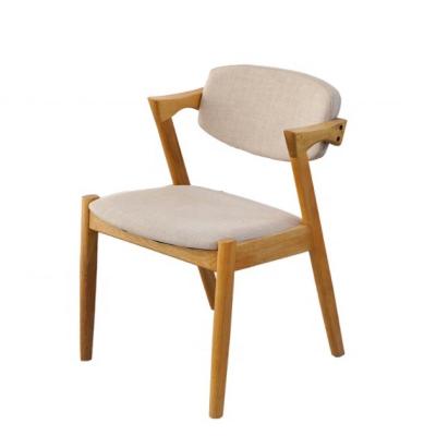 China OEM/ODM Accepted Z Shaped White Oak Wood Dining Chair with Fabric and Solid Wood for sale