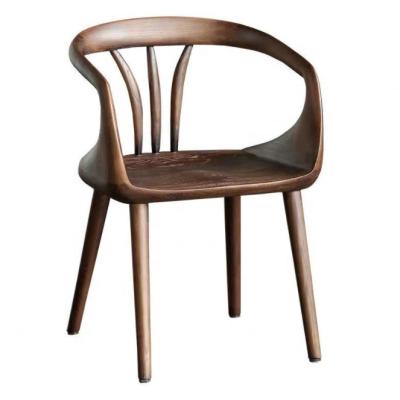 China Zwarte Walnoot Luxe Eetstoel Solid Hout Achterstoel Moderne Nordic Leisure Eetstoel voor een elegante eetbeleving Te koop