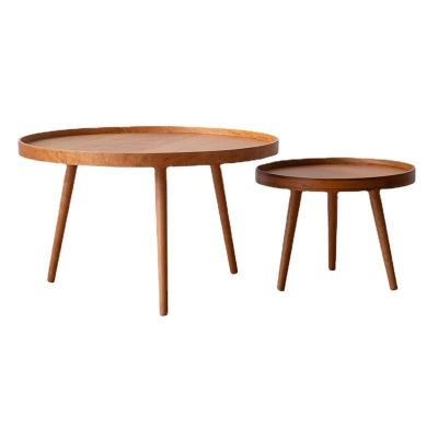 China Modern Design Nordic Solid Wood Round End Coffee Table for Living Room OEM Service Accepted for sale