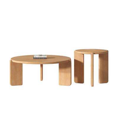 China OEM Service Accepted Customize Modern Solid Wood Table Round Sets End Coffee Table Living Room Furniture Wooden Side Table for sale