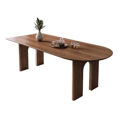 China Modern Nordic Home Furniture Solid Wood Rectangular Dining Table with Walnut for sale