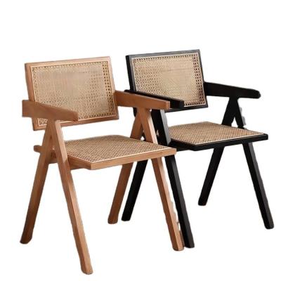 China Morden Dining Fruniture silla de comedor específica para el jardín de la caña de vintage Rattan Wicker Silla de madera en el comedor del hotel en venta