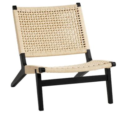 China Modern Wood Woven Cord Solid Wood Living Room Chair Leisure Chair For Sophistication In Nordic Design for sale