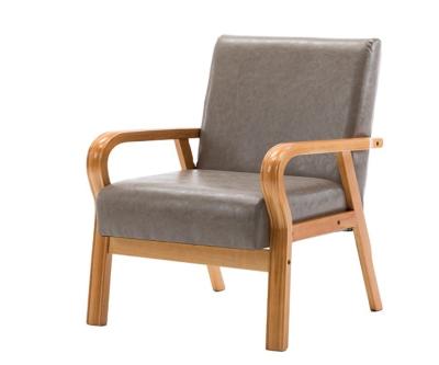 Chine Accueil Meubles Salon Chaise à bras en bois moderne Canapé Chaise avec cuir en PU/matériau de couverture en tissu Emballage du courrier N à vendre