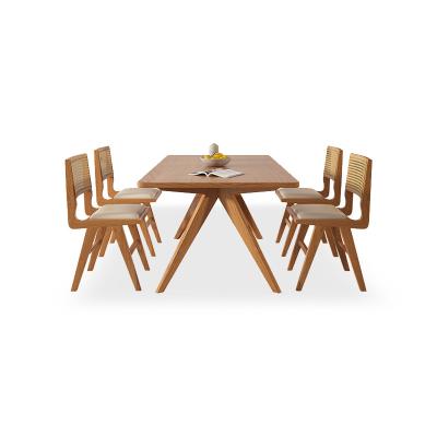 China Hall Wood Solid Tables and Chairs for Restaurant Rectangular Wood Set of Dining Table in Modern Design for sale