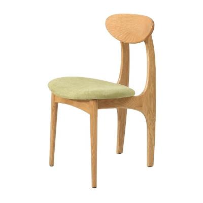 China Nature Color Solid Wood Frame Nordic Style PU/Fabric Leather Upholstered Wooden Dining Chair for Modern Restaurant Sale for sale