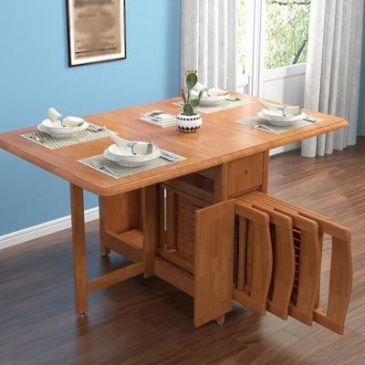 China Home Office Solid Wood Folding Dinning Table in American Walnut Color with Solid Frame and Style for sale