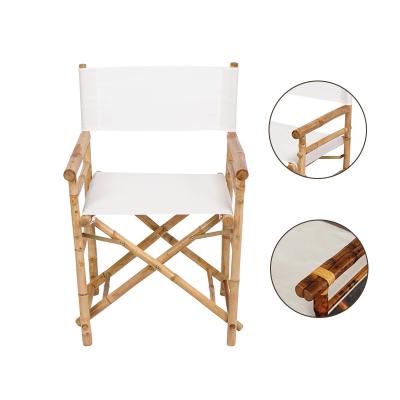 China Outdoor Bambus Holz Direktor Stuhl Klappfunktion für Strand Camping Bambus Material Gewerbemöbel zu verkaufen