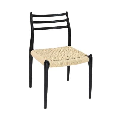 China Nordic Modern Hand-woven Cord Wooden Dining Chair Made of Natural Solid Wood for Furniture for sale