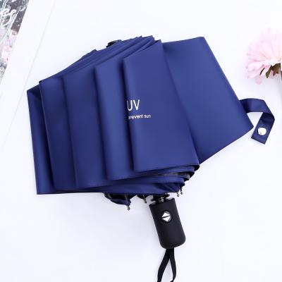 China Contemporary Wholesale 21 Inch Lowest Price Anti 8 Ribs Custom 3 Folding Uv Mini Compact Super Small Size Umbrella With Logo for sale