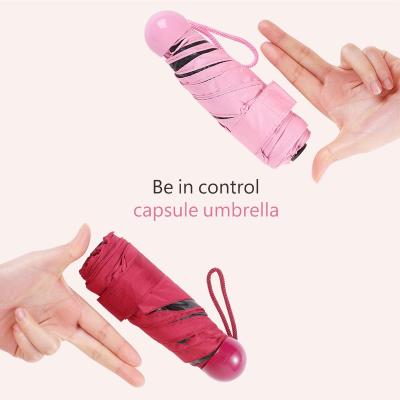 China 5 Fold Mini Pocket Minimalist Small Size Umbrella With Case for sale