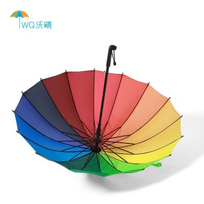 China New Arrival 16k Rainbow Minimalist Manual Umbrella Rain Umbrella Outdoor Suppliers for sale