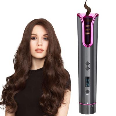 China Modern Automatic CurliWireless Hair Curler Multi Function Usb Charging LCD Display Automang Wireless Smart Curling Iron for sale