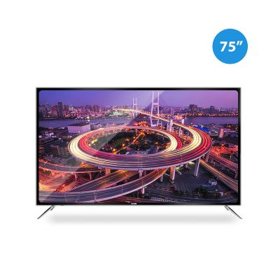 China New Design Hotel TV Smart TV 4k TV Tempered Glass Led TV Smart Household 75 Inch Led TV for sale