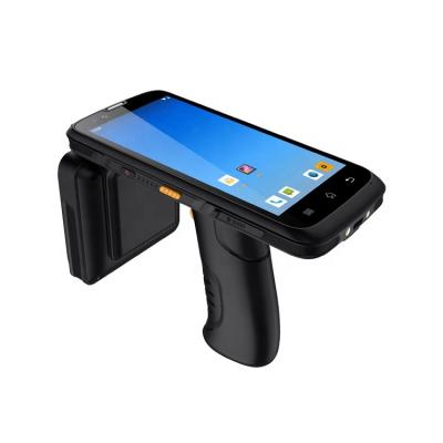 China Smartphone Scan Fixed Smart Handheld PDA RFID NFC Long Range Data Handheld Terminal With Handle for sale