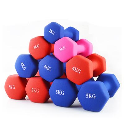 China Good Quality Anti-Slip Weight Colorful Small Dumbbells Set Women Fitness Pink Dumbbell Portable Cast Rubber Cover Dumbbell for sale