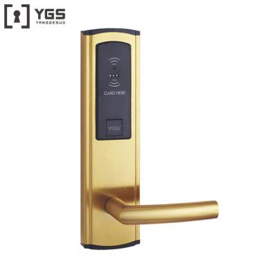 China Hotel YGS RFID Card Hotel Door Lock Smart Hotel Door Lock System Mechanical Key Lock for sale