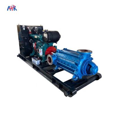 China Drinking water treatment mine drainage diesel engine generator boiler feed horizontal multistage centrifugal water pump for sale