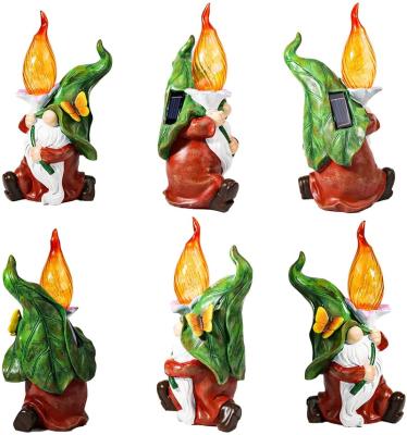 China Garden Yard Gnome Statue with Solar LED Light - Resin Fairy Gnome Figurine, Outdoor Decor for Patio Yard Lawn Porch, Funny Ornament for sale