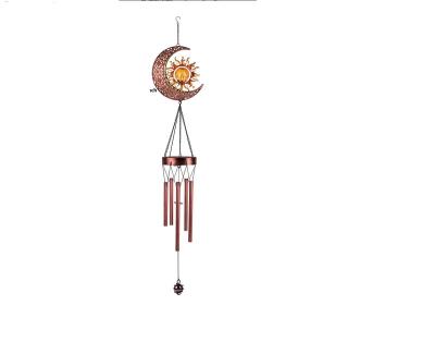 China Garden Solar Wind Chimes for Outdoor - Sun Moon Hanging Decor Crack Glass Ball LED Warm Memorial Wind Wind Rings Light for sale