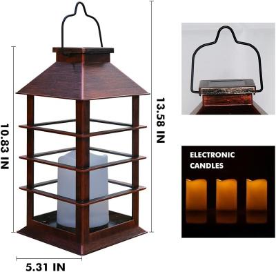 China Solar Garden Lantern with LED Candle Lights Flameless Solar Powered Yard Decor Outdoor Decorative for Party and Table Backyard Garden for sale