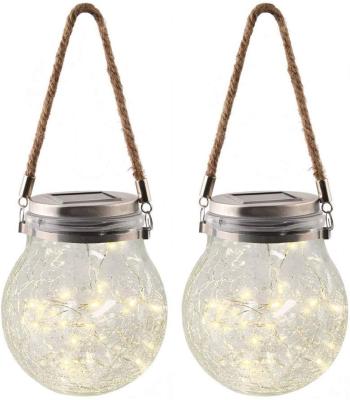 China Garden Jar Glass Ball With String LED OutdoorTable Decorations Super Bright LED Lamp Outside Hanging Lights For Table, Garden for sale