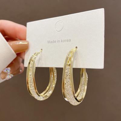 China Fashionable French Elegant Women's Micro Zircon Earring Personality Exaggerated Inlaid Micro Earring Wholesale for sale