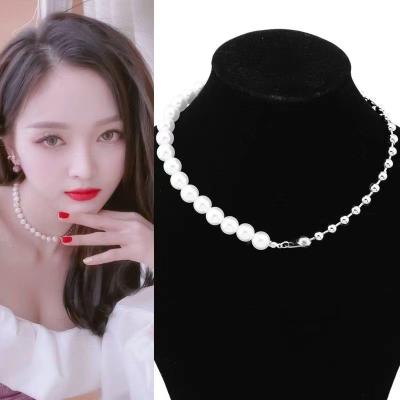 China Other Pearl Ball Chain Necklace Neck Chain Splicing Stainless Steel Clavicle Indelible Chain for sale