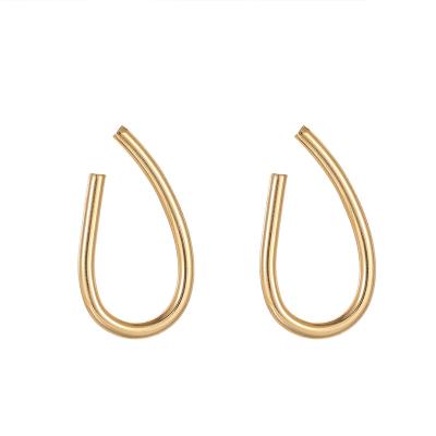 China FASHIONABLE Simple Flexible Coil Earrings Luxury Lightweight Circle Small Irregular Earrings for sale