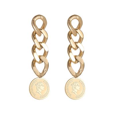 China Fashionable long chain women's central institute of statistics trend earrings wholesale human main women's earrings for sale